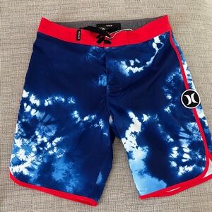 Hurley Tie-Dye Blue and Red Board Shorts